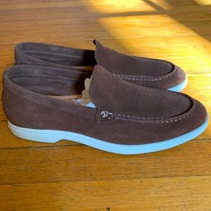 Worn Once, New Republic Riviera Suede Venetian Loafer, Brown, Size 10.5